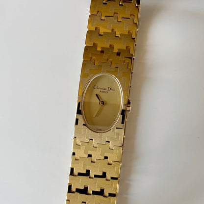 Dior Early 2000s Misss Dior Oval Dial Gold Plated Watch
