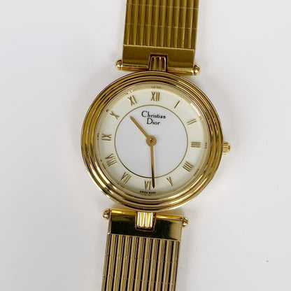 Dior 1990s Gold Plated Round Watch