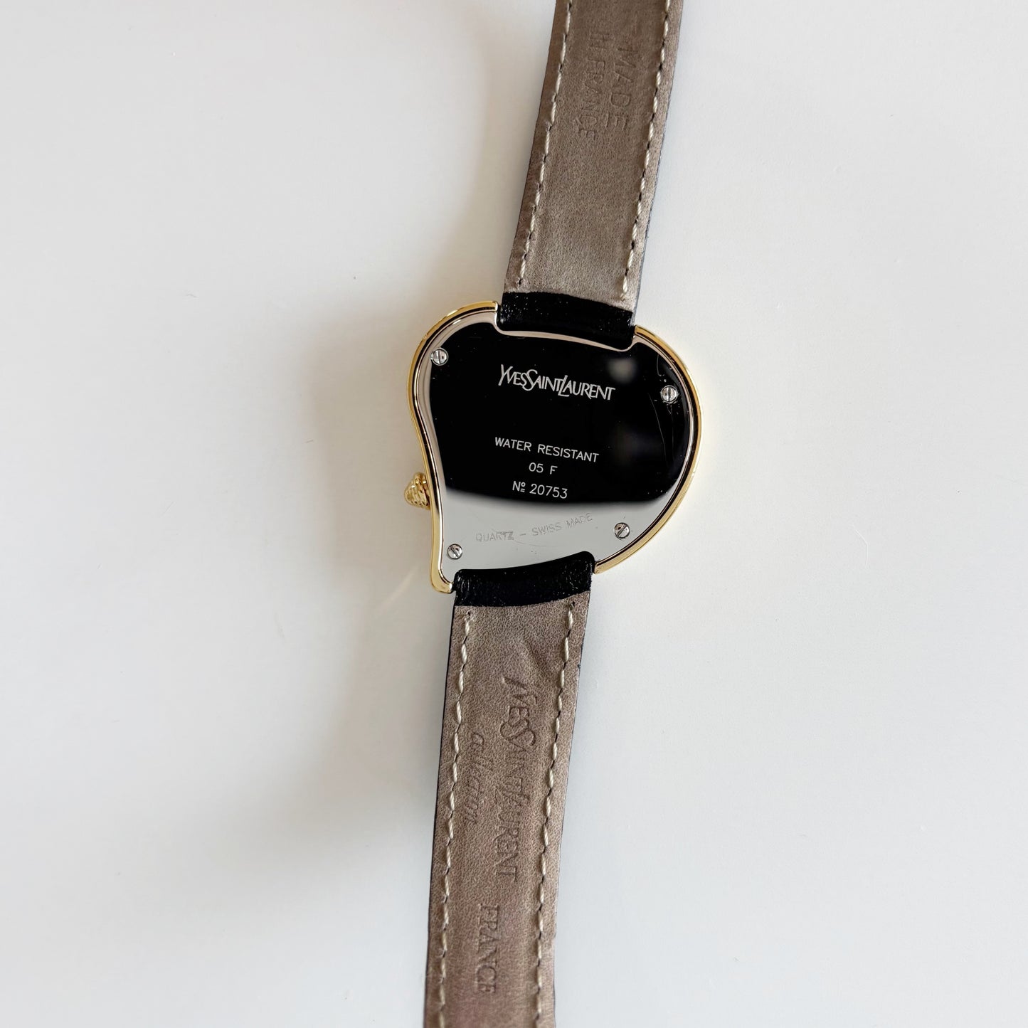 Yves Saint Laurent 1990s Heart Shaped Gold Plated Watch
