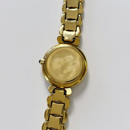 Fendi 1990s Gold Plated Round Watch