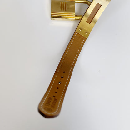 Hermés 1990s Kelly Gold Plated Leather Watch