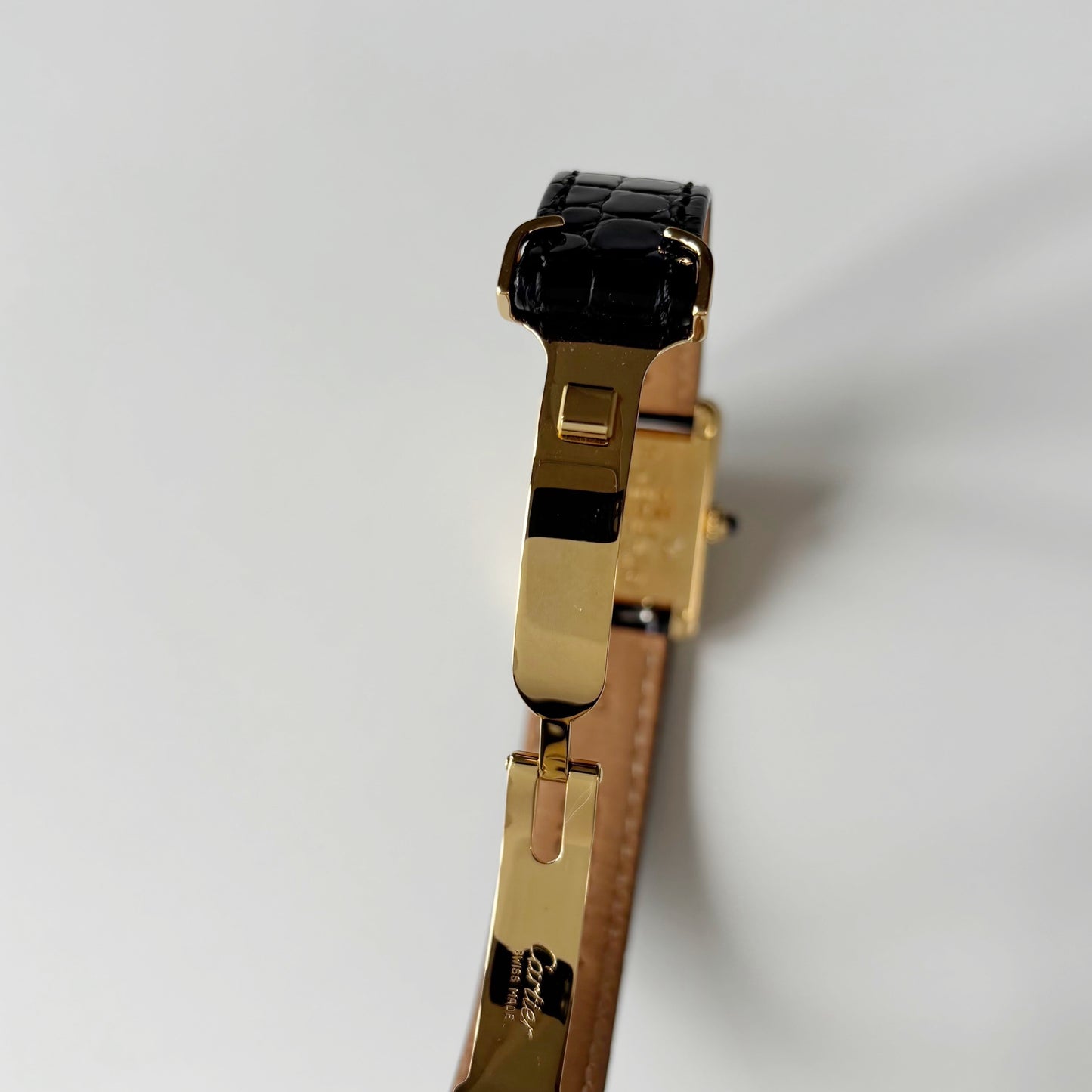 Cartier 1990s Must de Tank Black Dial Watch (SM)