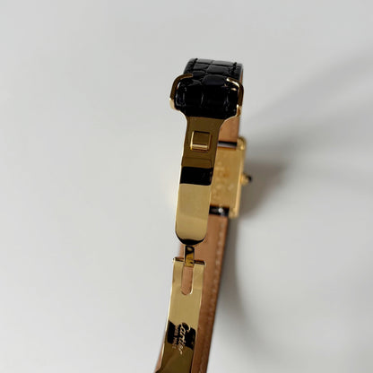 Cartier 1990s Must de Tank Black Dial Watch (SM)