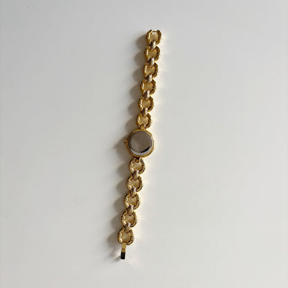 Dior 1990s Round Dial Gold Plated Watch