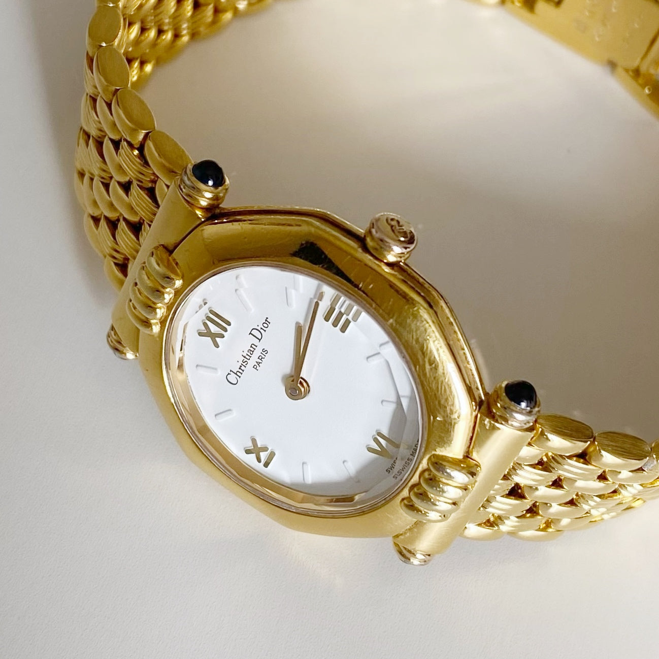 Dior 1990s Octagon Gold Plated Watch