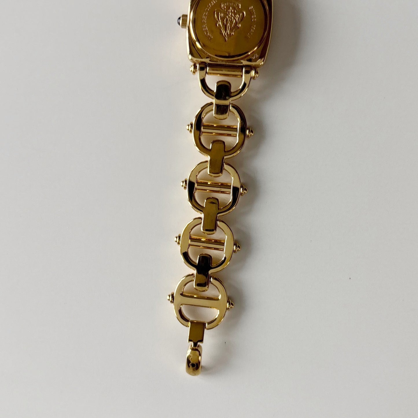 Gucci 1990s Seashell Dial Horsebit Gold Plated Watch