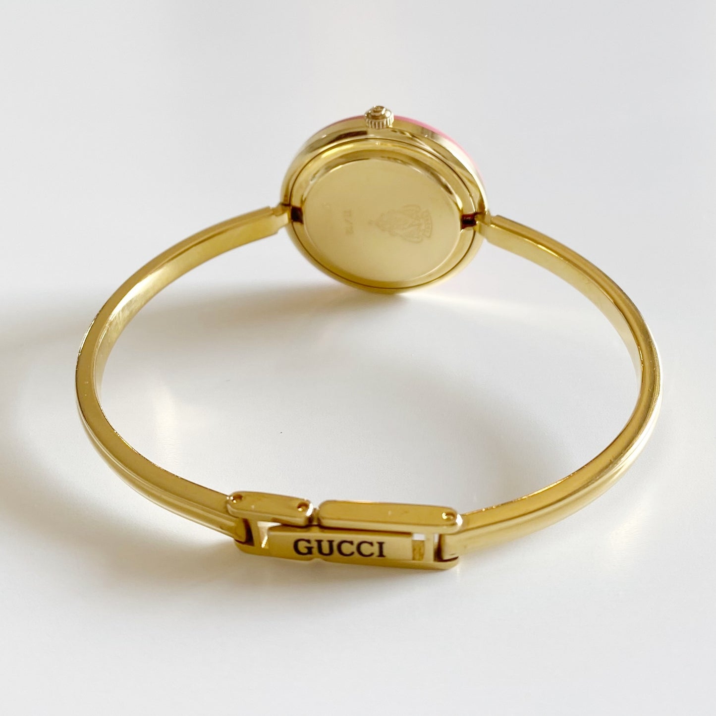 Gucci 1990s Interchangeable Bezel Gold Plated Bangle Watch with 12 bezels, case