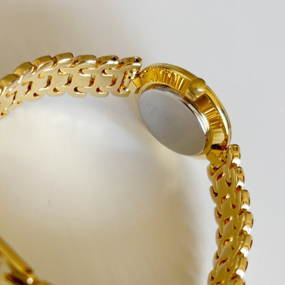 Dior 1990s Seashell Round Dial Gold Plated Watch