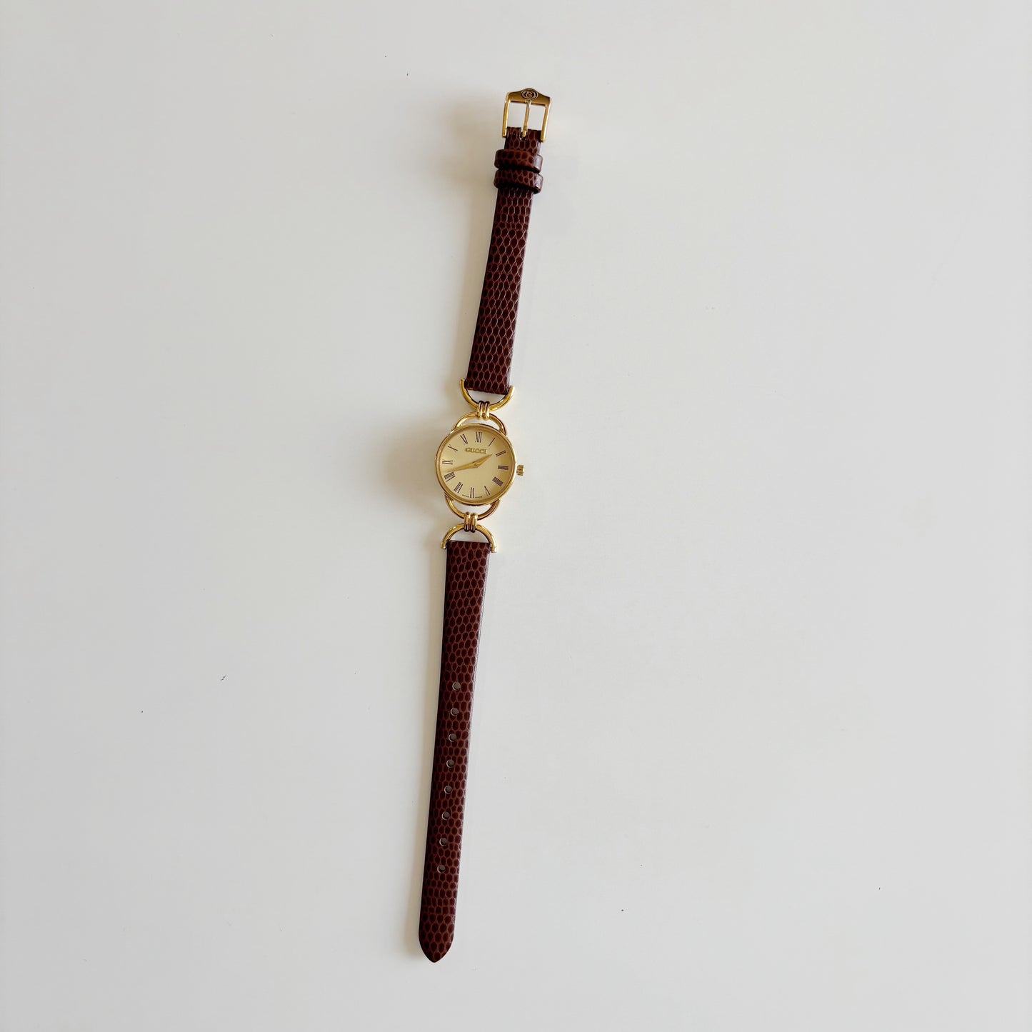 Gucci 1990s Gold Dial Horsebit Gold Plated Watch