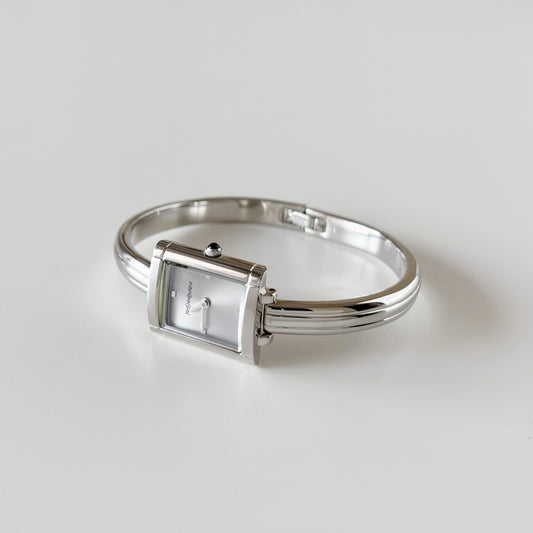 Yves Saint Laurent 1990s  Silver Bangle Watch