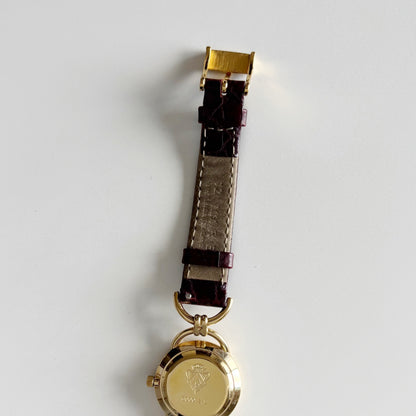 Gucci 1990s Seashell Dial Gold Plated Horsebit Watch