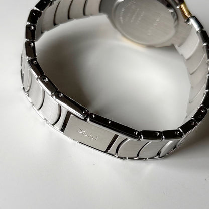Yves Saint Laurent 1990s Round Dial Date Two-Tone Gold-Plated Watch