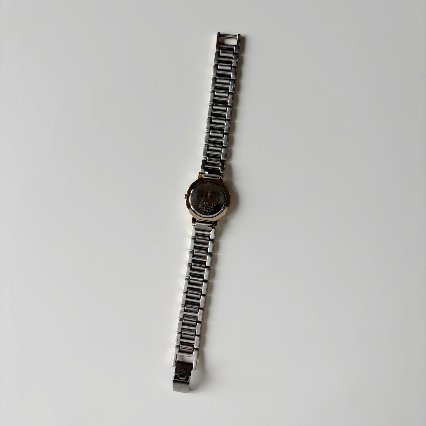 Yves Saint Laurent 1990s Black Dial Two Tone Watch