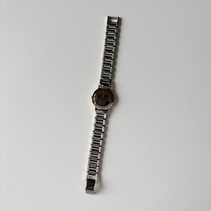Yves Saint Laurent 1990s Black Dial Two Tone Watch