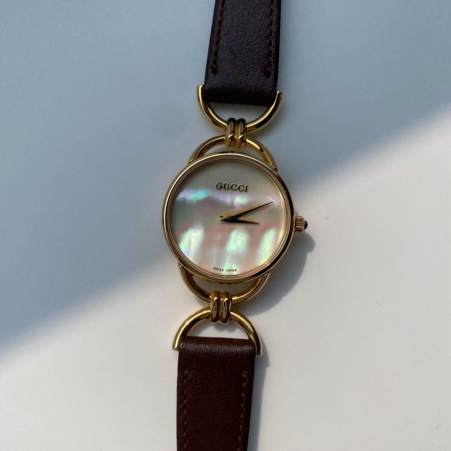 Gucci 1990s Seashell Dial Round Watch