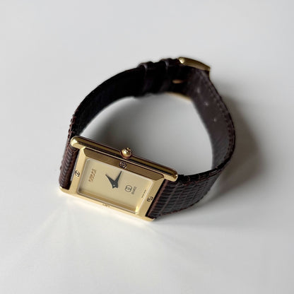Gucci 1980s Tank Gold Plated Watch (Large)