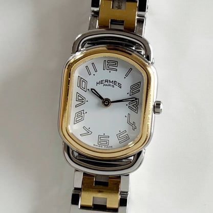 Hermes Early 2000s Rallye  Two Tone Watch