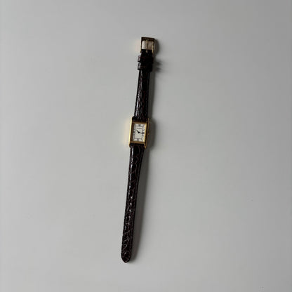 Yves Saint Laurent 1990s Tank Gold Plated Watch