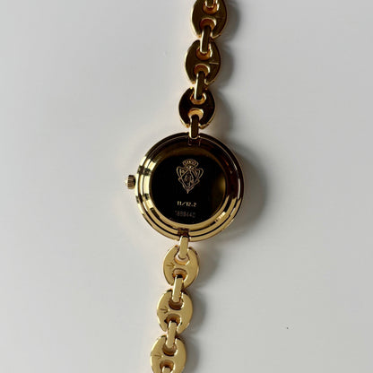 Gucci 1990s Interchangeable Bezel Gold Plated Rice Chain Watch with 6 bezels, case (170mm)