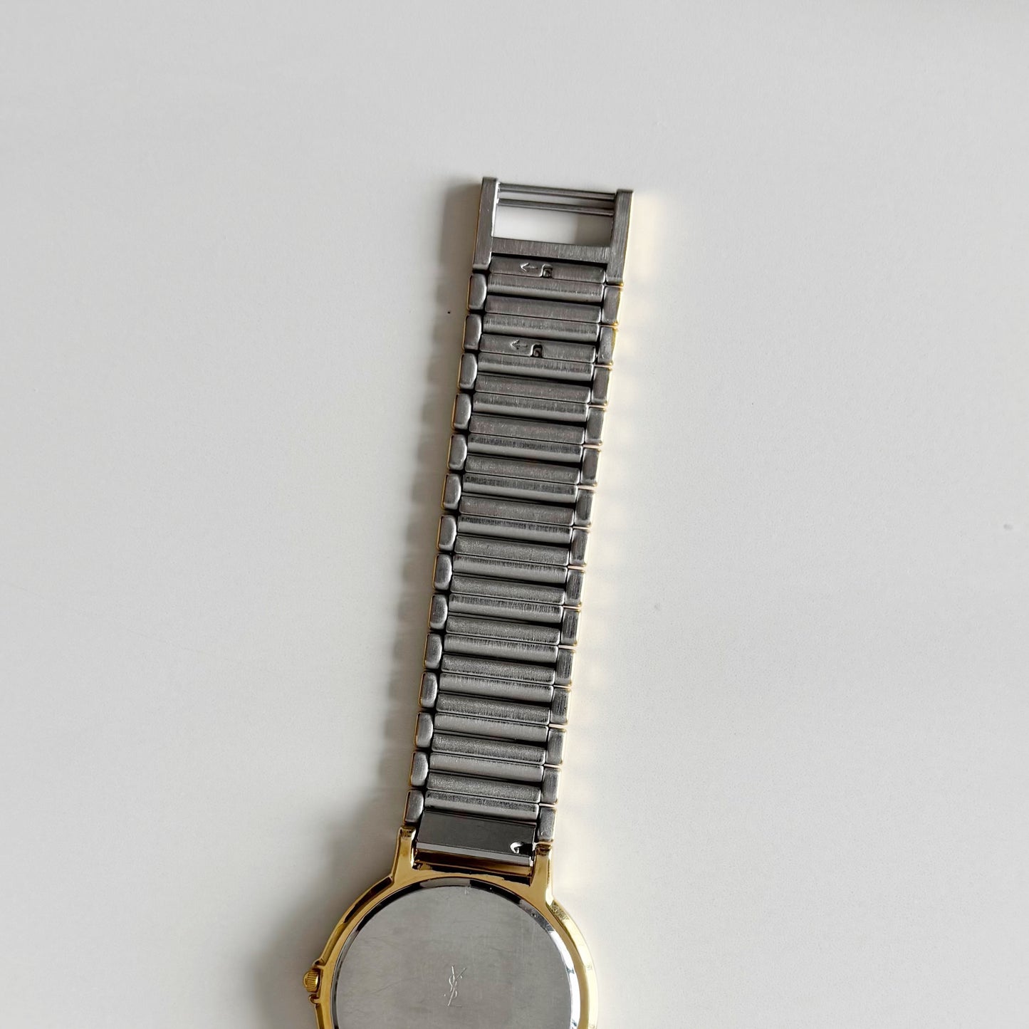 Yves Saint Laurent 1990s Round Dial Gold Plated Two Tone Watch (Large)