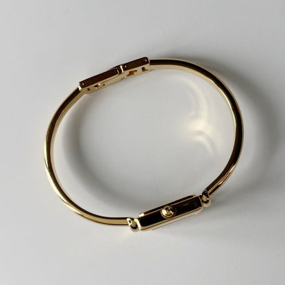 Gucci 1990s Square Dial Gold Plated Bangle Watch