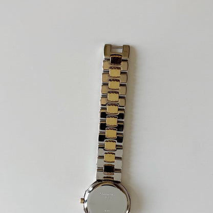 Dior 1990s Octagon Two Tone Gold Plated Watch