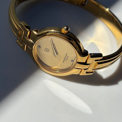 Givenchy 1990s Gold Plated Bangle Watch