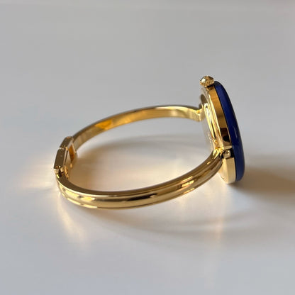 Gucci 1990s Interchangeable Bezel Gold Plated Bangle Watch with 12 bezels, case (Small)