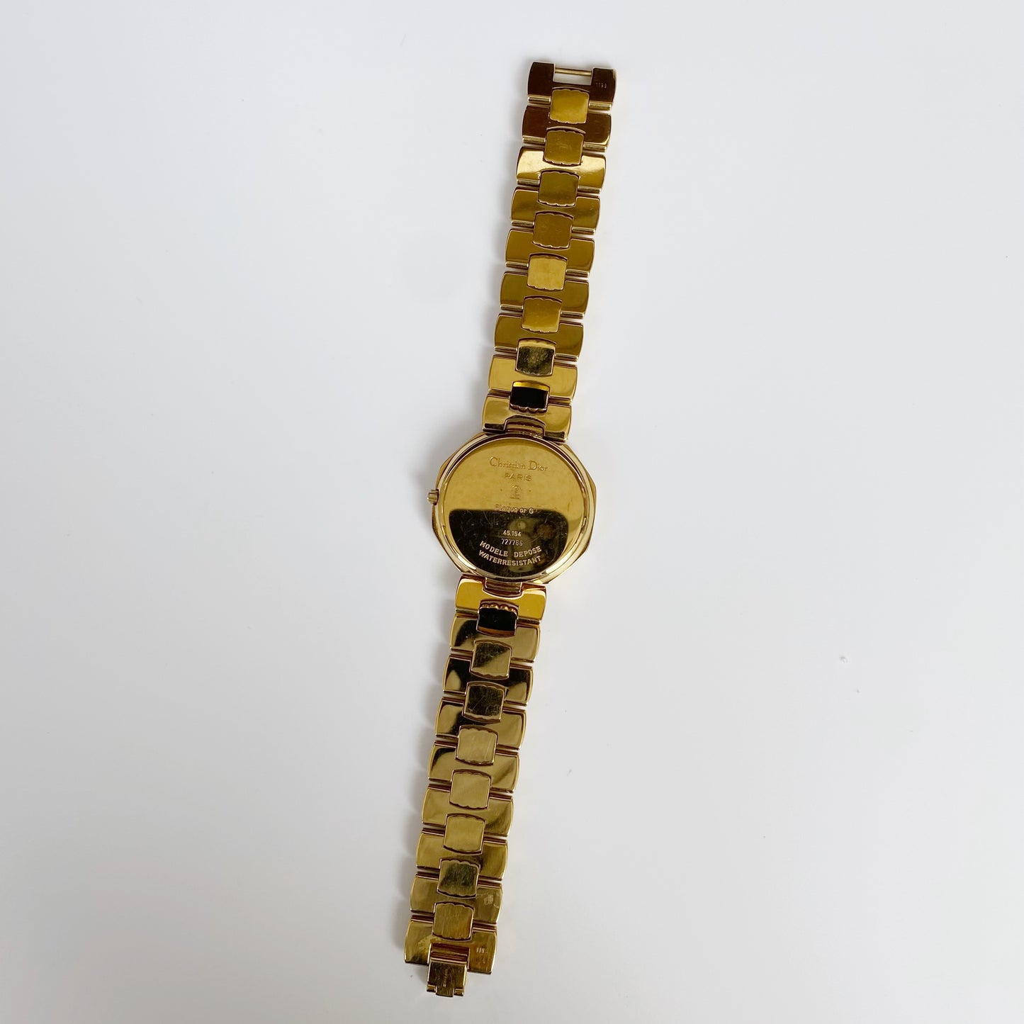 Dior 1990s Octagon Date Gold Plated Watch