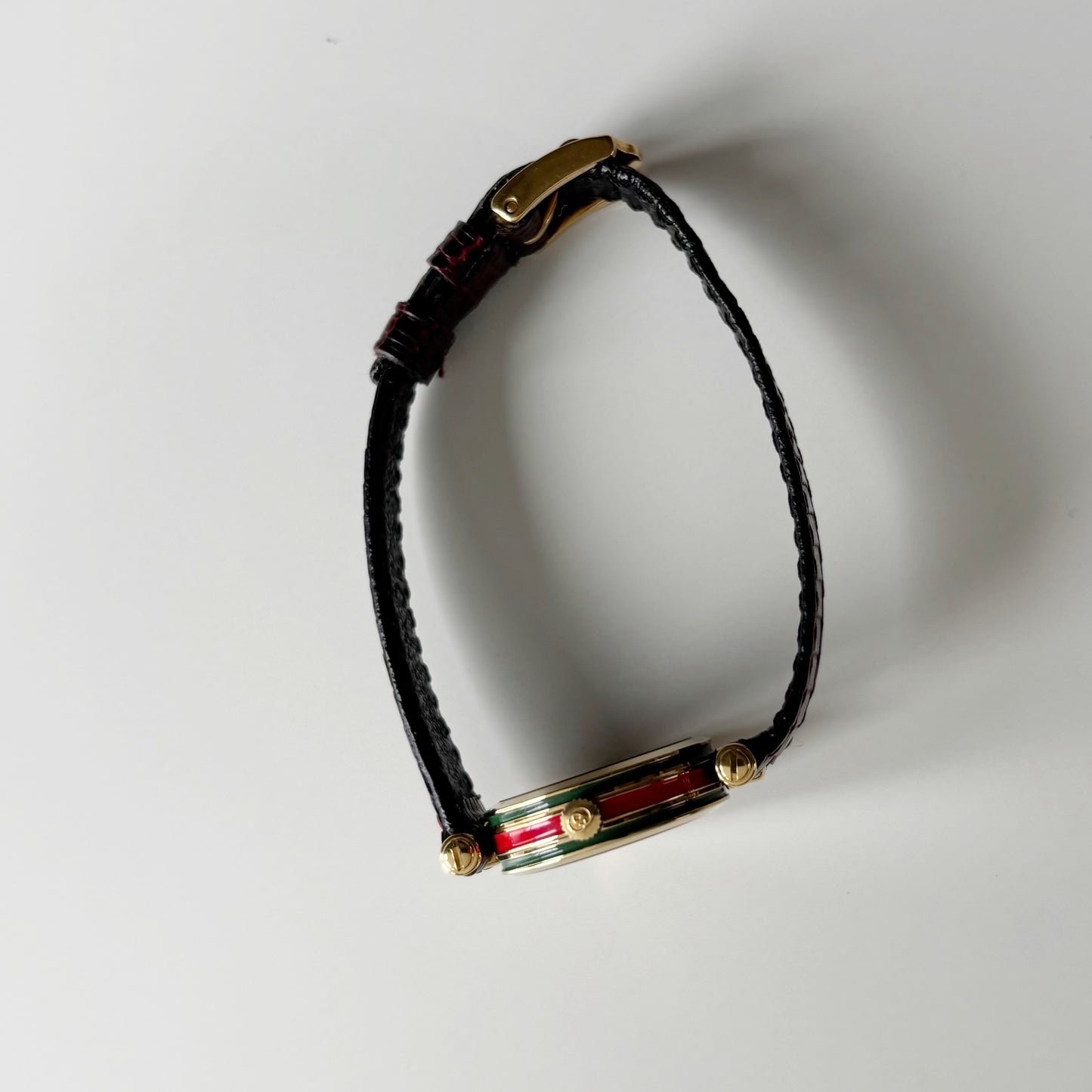 Gucci 1990s Round Dial Red Gold Plated Watch