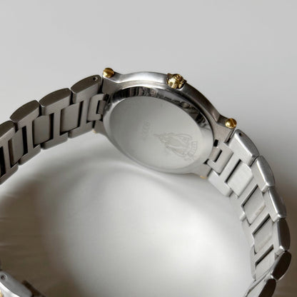 Gucci 1990s Date Round Dial Two Tone Watch (Large)