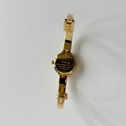 Gucci Round Dial Gold-Plated Bangle Watch