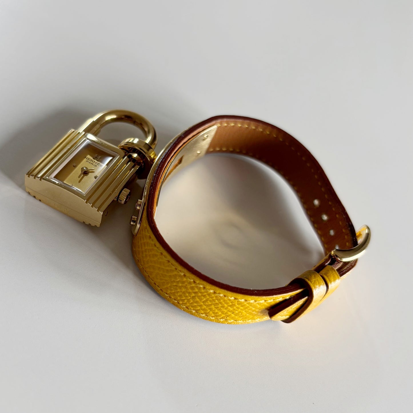 Hermes 1990s Kelly Gold Plated Watch
