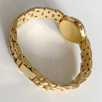 Dior 1990s Round Dial Gold Plated Watch