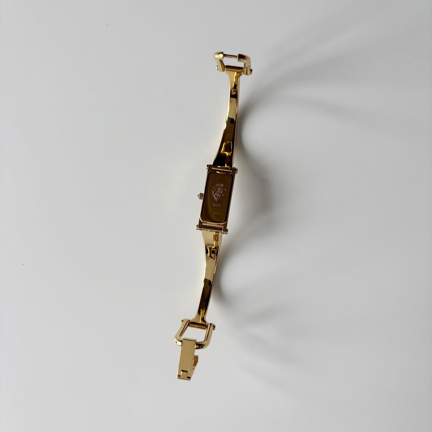 Gucci 1990s Seashell Dial Gold Plated Bangle Watch