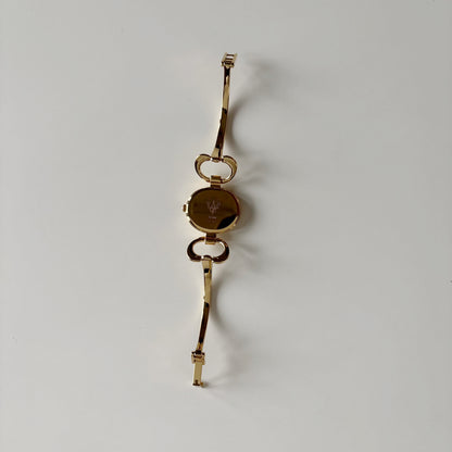 Gucci 1990s Seashell Dial Gold Plated Bangle Watch