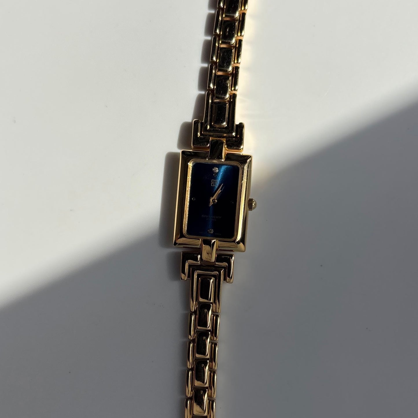 Givenchy 1990s Tank Gold Plated Watch