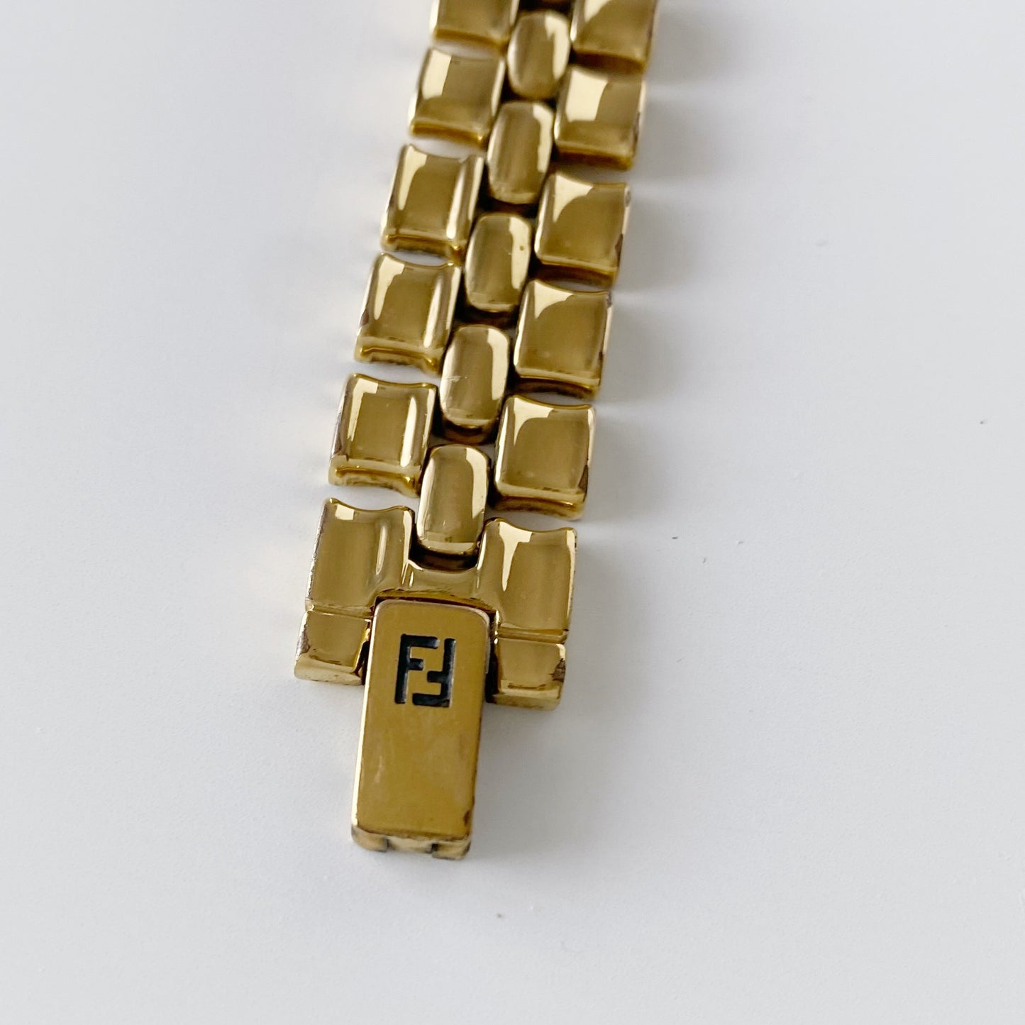 Fendi 1990s Navy Dial Gold Plated Watch