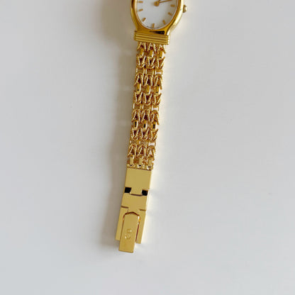 Dior 1990s Oval Dial Gold Plated Watch