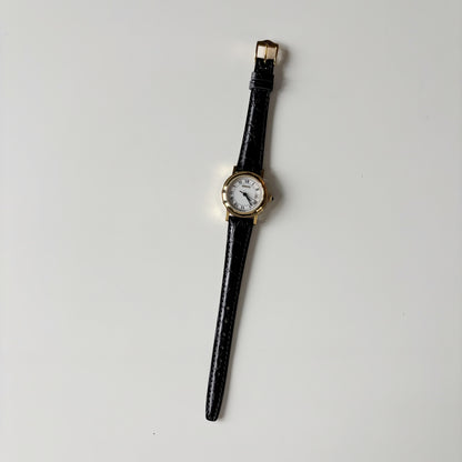 Gucci 1990s Date Round Dial Gold Plated Watch