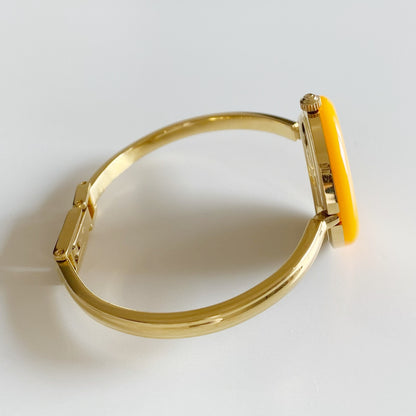 Gucci 1990s Interchangeable Bezel Gold Plated Bangle Watch with 12 bezels, case