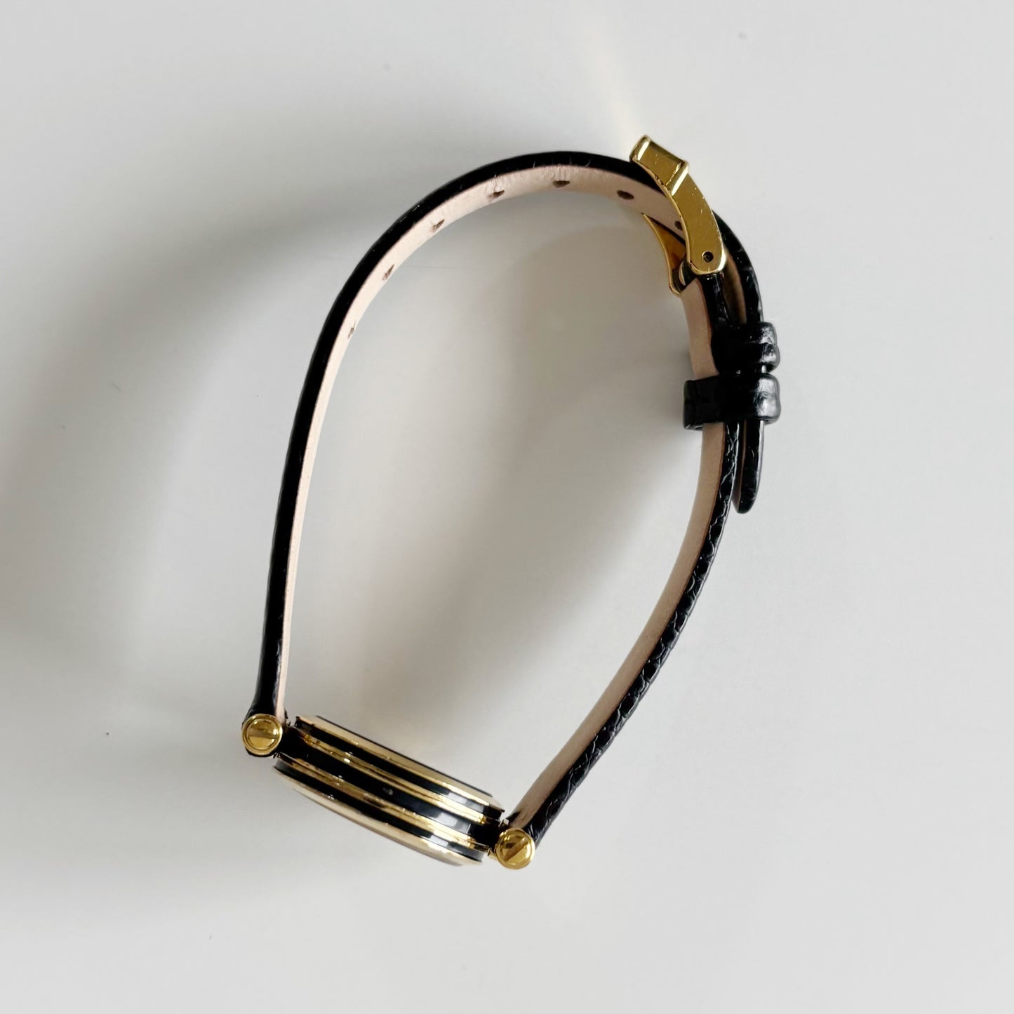 Gucci 1990s Round Dial Gold Plated Watch