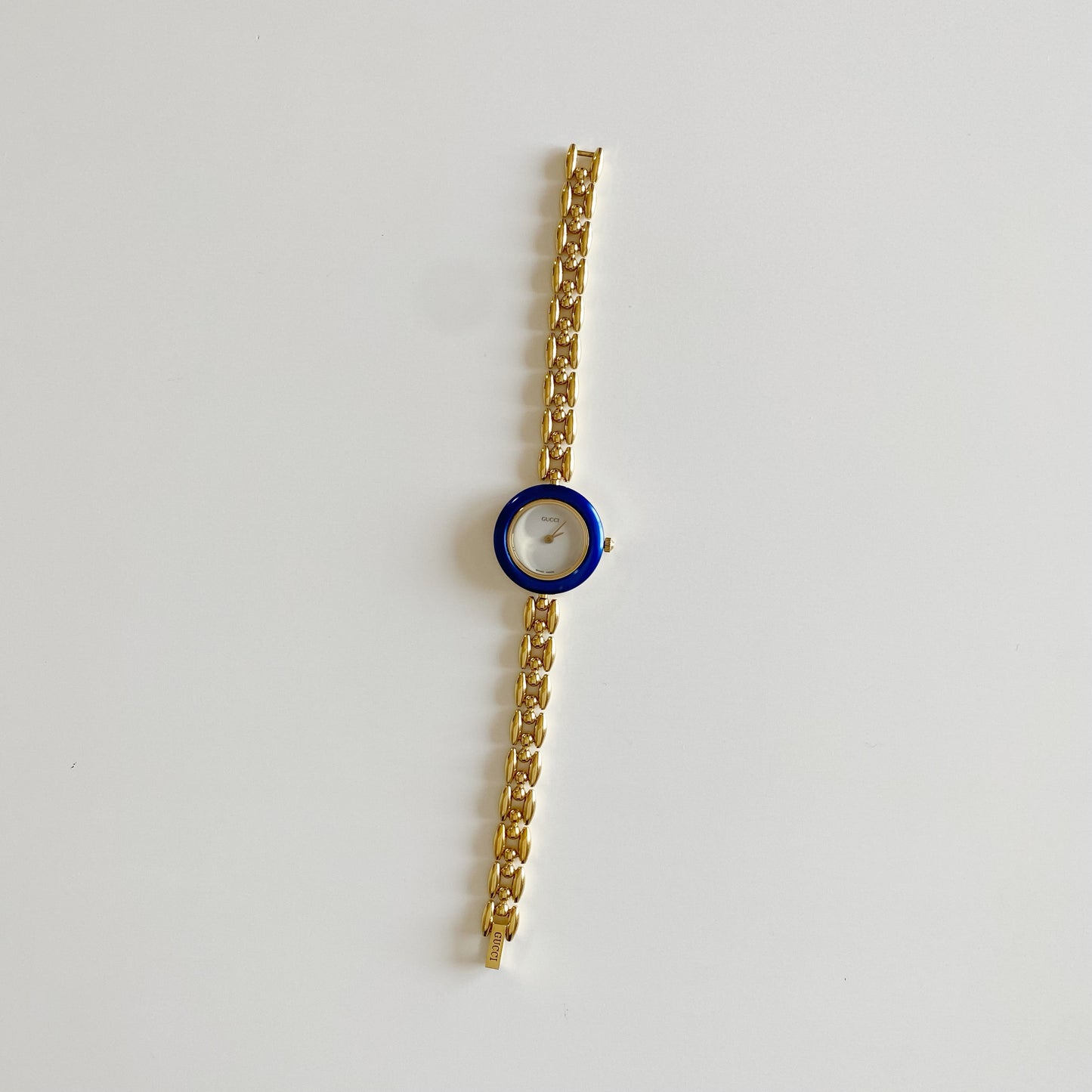 Gucci 1990s Interchangeable Bezel Gold Plated Watch with 6 bezels, case (178mm)