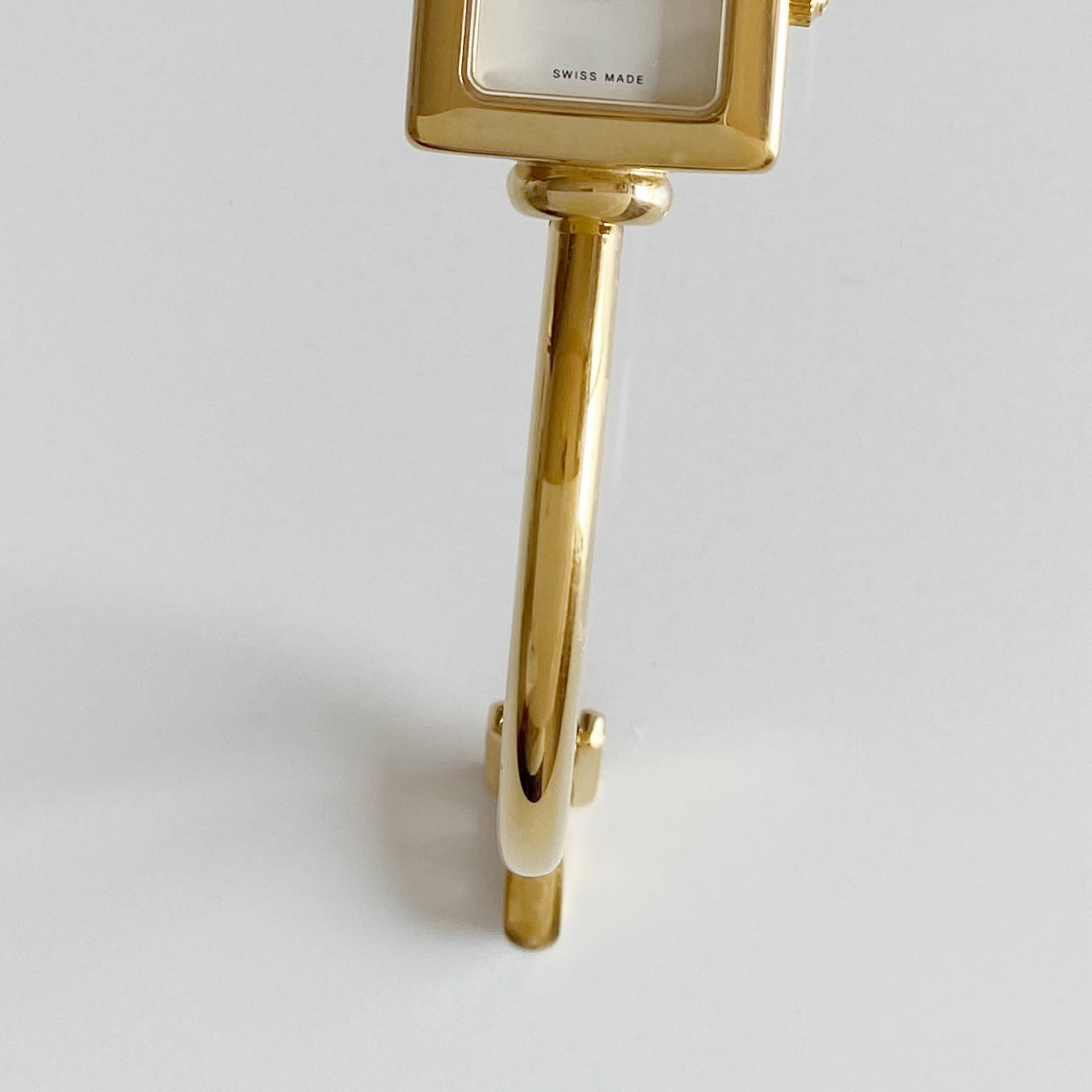 Gucci 1990s Square Dial Gold Plated Bangle Watch