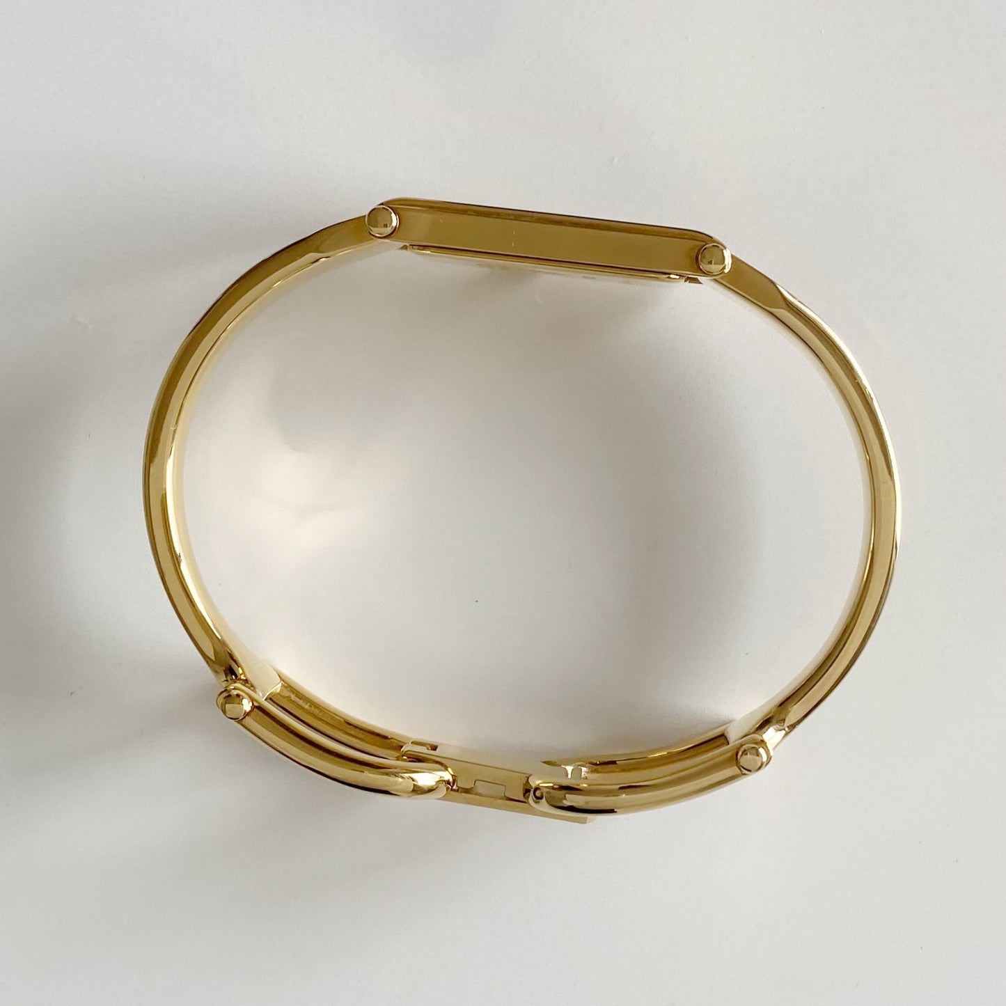 Gucci 1990s Gold Dial Gold Plated Bangle Watch
