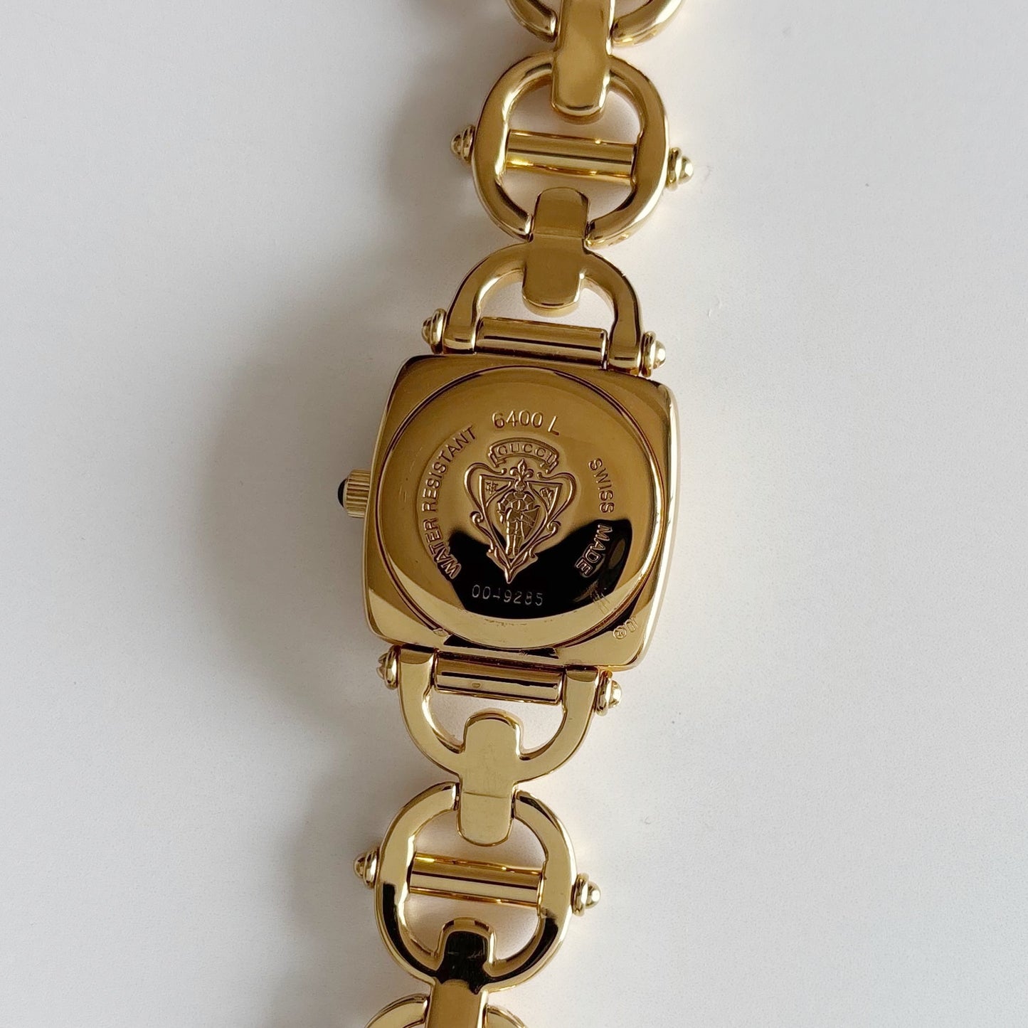 Gucci 1990s Black Dial Gold Plated Watch