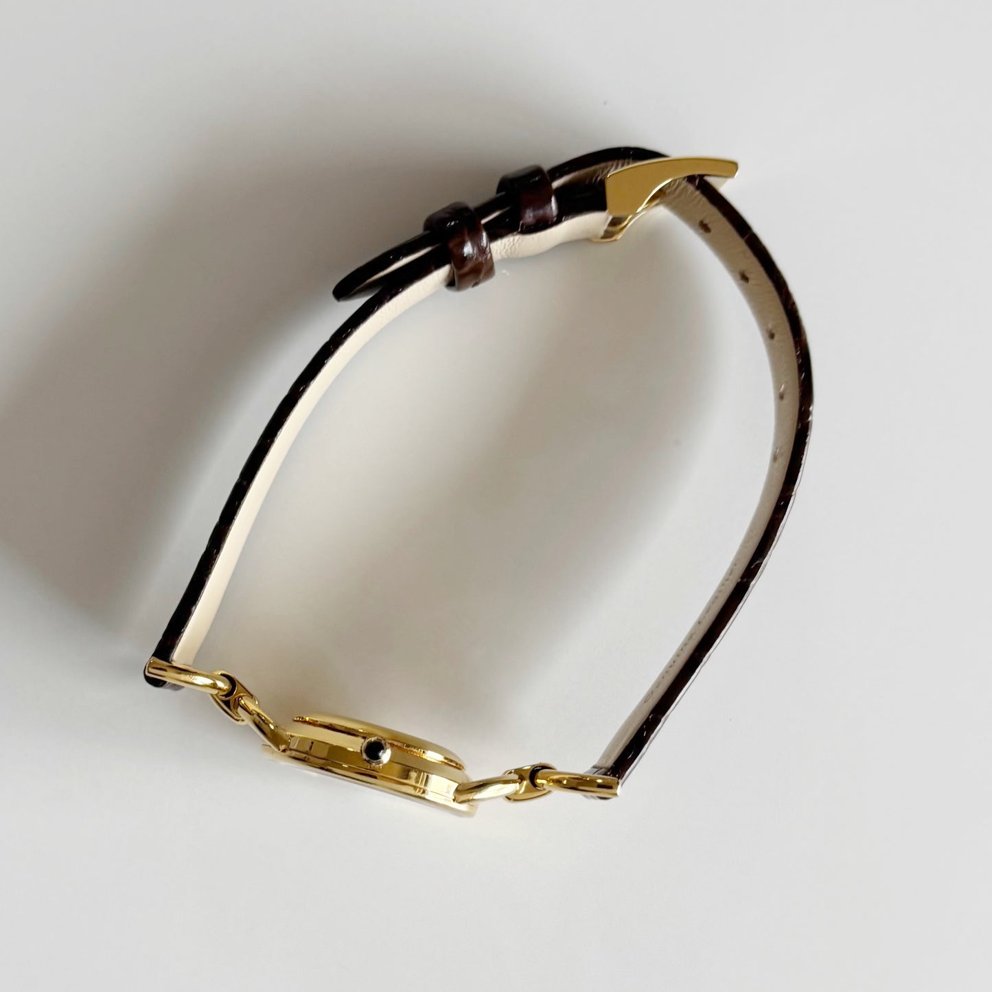 Gucci 1990s Round Dial Gold Plated Watch