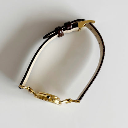 Gucci 1990s Round Dial Gold Plated Watch