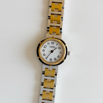 Hermes 1990s Clipper Two Tone Watch
