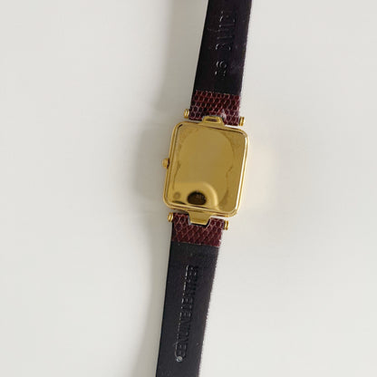 Dior 1990s Gold Dial Tank Gold Plated Watch (Large)